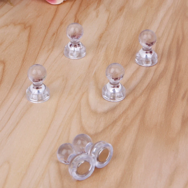 6pcs Transparent Colorless Magnetic Push Pins - Perfect Magnets for Fridge Calendars Whiteboards and Maps | Канцтовары для офиса и