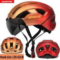 road bike helmet for men women cycling helmet with led light usb rechargeable ultra light aero tt bicycle helmet with goggles