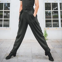 national standard latin dance pants mens ballroomsalsacahchatap dance practice pants suit stage competition black trousers