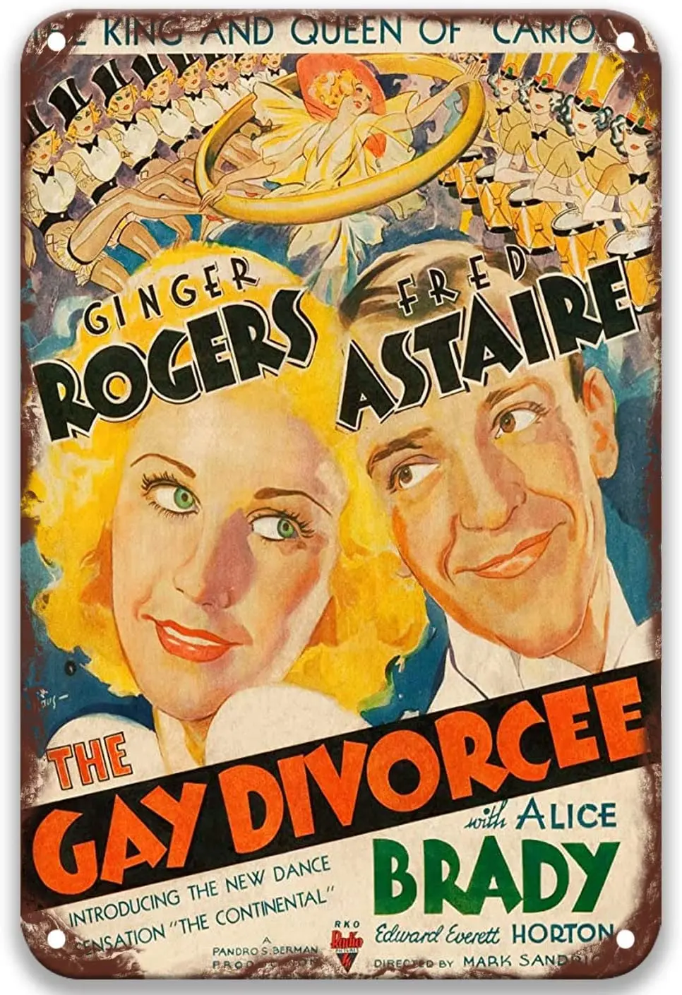 

sfasf The Gay Divorcee (1934) Tin Signs Vintage Movies Vintage Style for Art Bedroom Decor Home Man 8x12 Inches