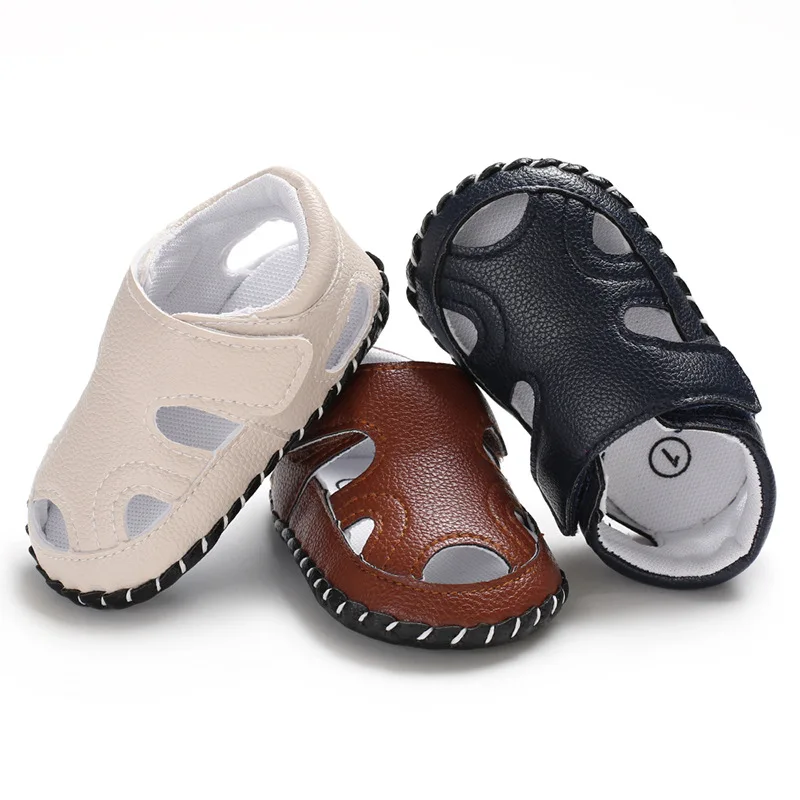 

Summer Baby Boy Girls Kids First Walkers Hollow Out Breathable Soft Rubber PU Leather Shoes