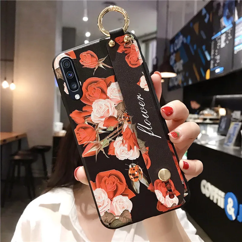 SK3-26WDRosePiaoC SoCouple чехол для samsung Galaxy A50 A70 A30 A20 A10 S8 S9 S10 Plus, Note 8, 9, 10, плюс A40 A60 S10e ремешок держатель телефона чехол - Цвет: SK3-26WDRosePiaoC