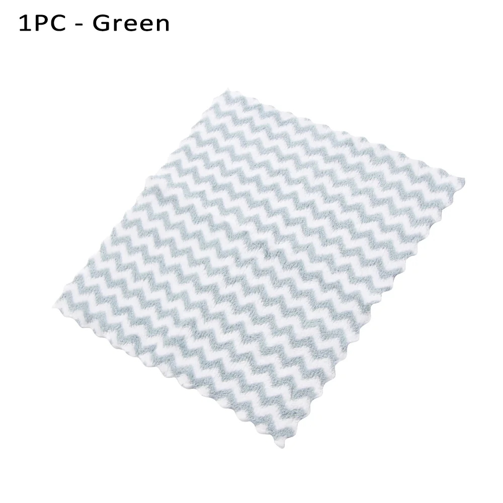 green B 1 шт. микро-волокно махровое хлопковое чайное полотенце мощный абсорбент прочный легкий антипригарный бытовой чистящие аксессуары инструменты - Цвет: green B