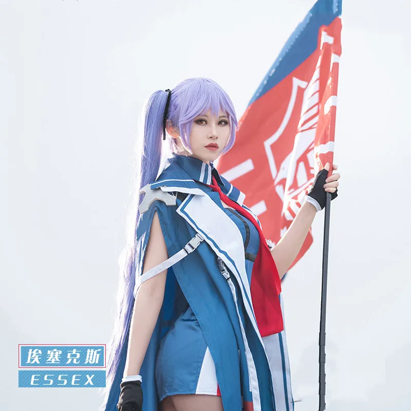 Azur Lane USS Essex Косплей Костюм голубое платье униформа костюмы для Хэллоуина женщины