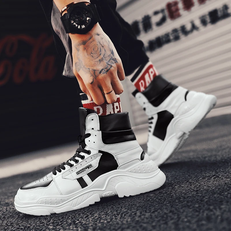 

Men's Sneakers Fashion Men Casual Shoes Mens High Top 39 S Sneakers Man For Black Hightop Male Sneaker Shoe