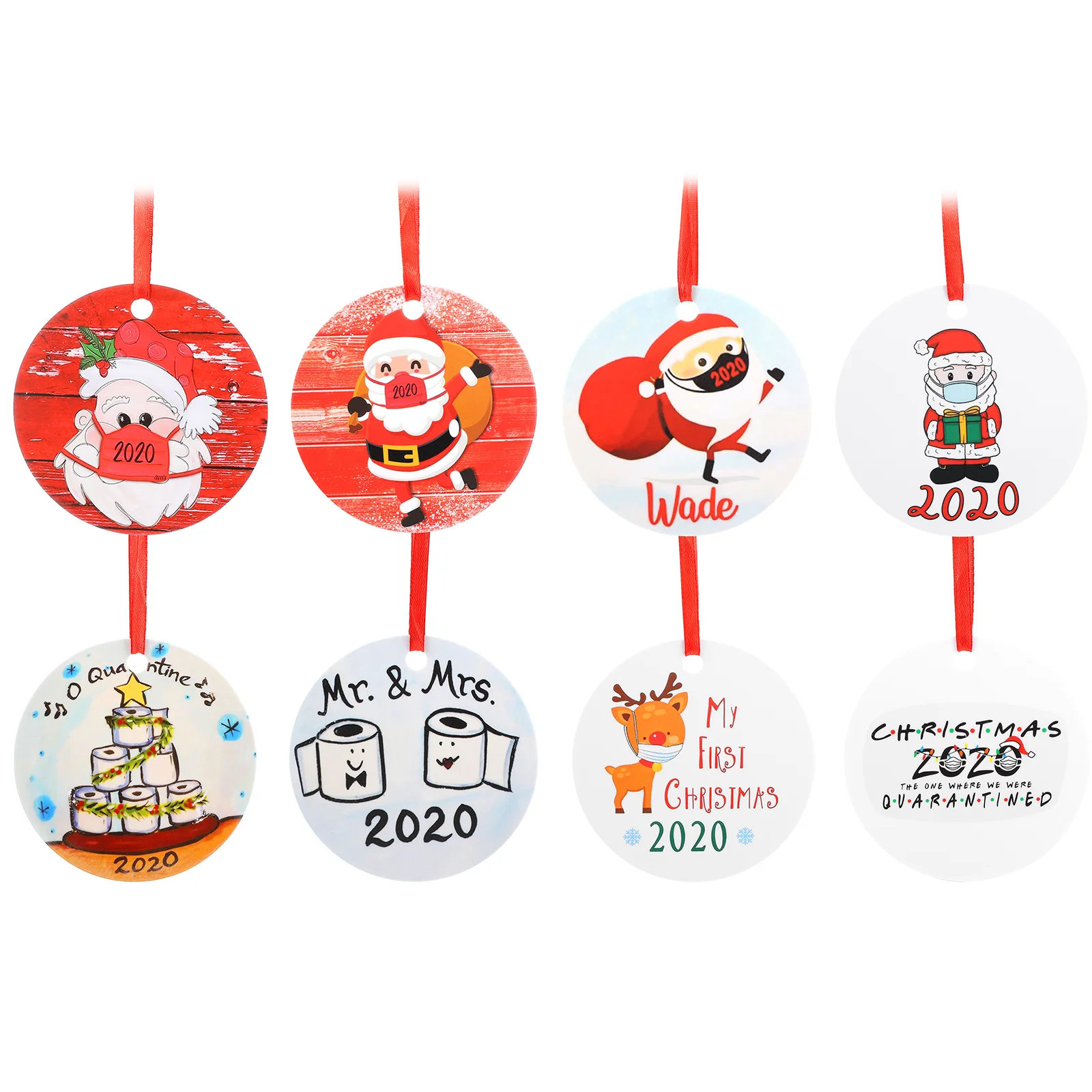 

8pcs Xmas Tree Decor Christmas Decor Wooden Pendant Xmas Decoration for Party