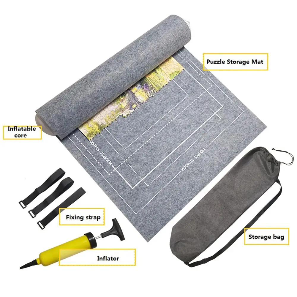 Пазл Besegad войлочный коврик в рулоне игровой с надувным трубчатым насосом сумка