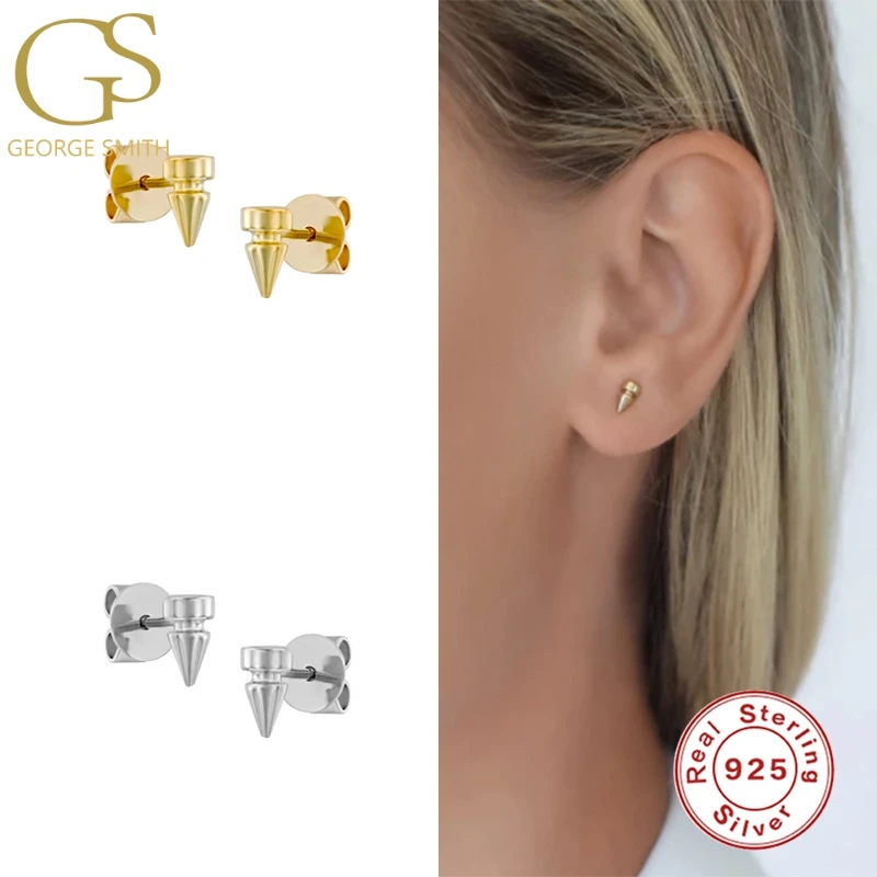 

GS S925 Sterling Silver Stud Earrings Milk White Zircon Mini Bee Piercing Ohrringe Pendiente Wedding Jewelry plata de ley 925