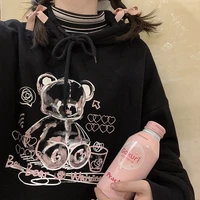 korea ulzzang bear cute women hoodies sweatshirts loose hip hop streetwear tops vintage punk casual harajuku new women clothing