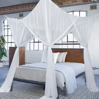 european style 4 corner post romantic princess lace canopy mosquito net no frame for twin full queen king bed netting bedding