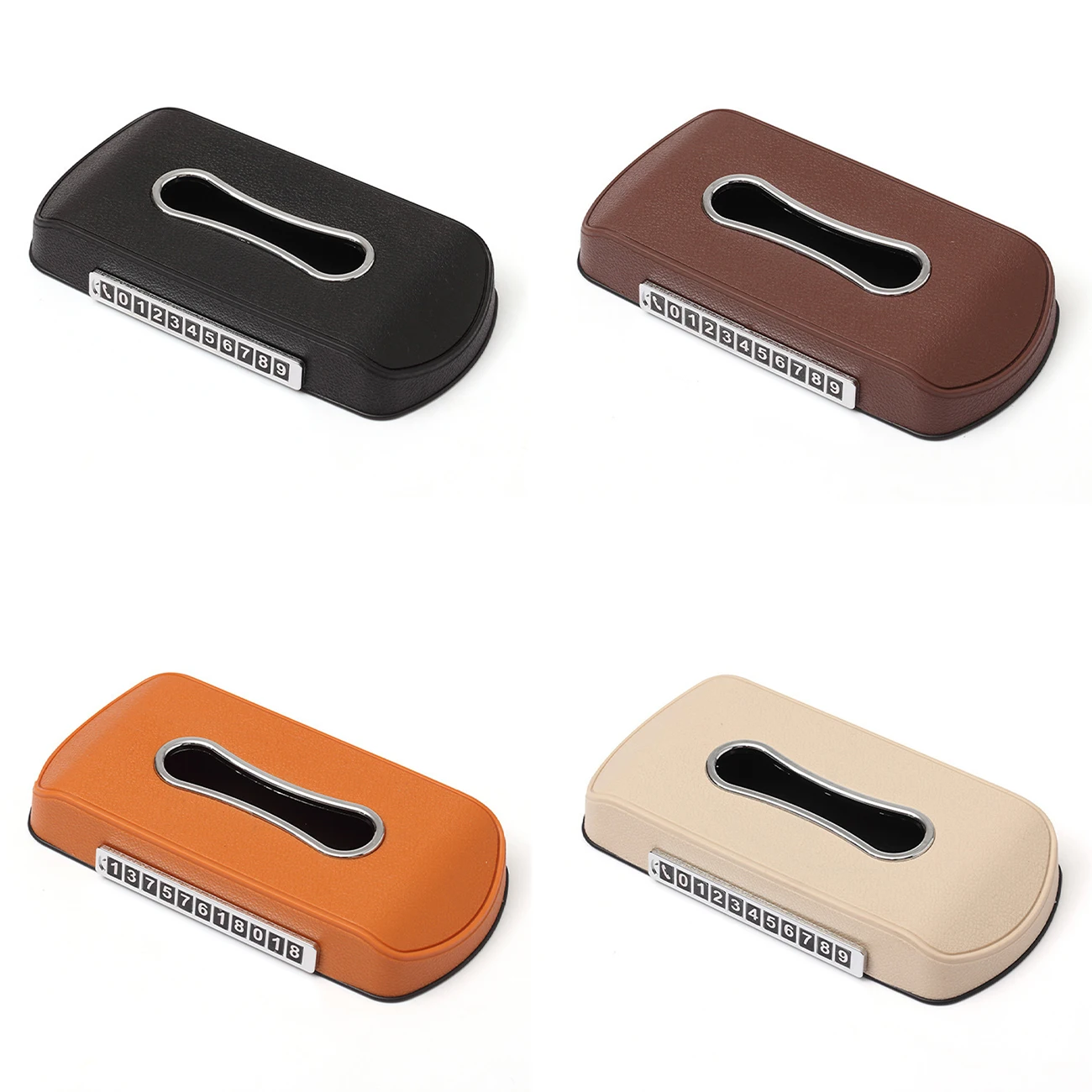 

Car Tissue Case Box Car Interior Accessories Multifunctional With Stop Sign Stickers and Non-slip Mat Creative Tissue Box