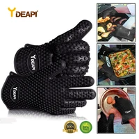 ydeapi food grade heat resistant silicone kitchen grill oven gloves cooking grill oven gloves heat insulation gloves
