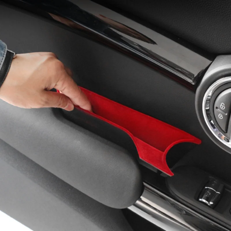 

For MINI Cooper S F55 JCW F56 Accessories Flocking Car Door Handle Storage Box For MINI F55 Mobile Phone Holder Bag Case