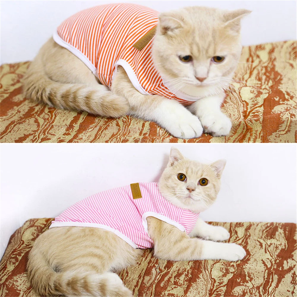 Flexible Decorate Pets Stripe Shirt for Small Medium Dog Clothing Puppy Cotton Vest Spring Summer Soft Coat Pet Costumes Product |