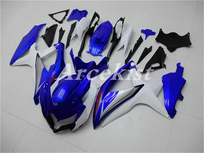 

Новый ABS весь обтекатели комплект подходит для Suzuki GSX-R 600 750 K8 2008 2009 2010 08 09 10 изготовленный на заказ Бесплатная белого и синего цвета