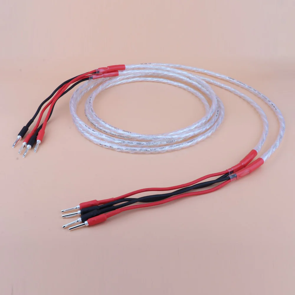 Hifi аудиофил посеребренный Банановый штекер AMP динамик кабель|Кабели VGA| |