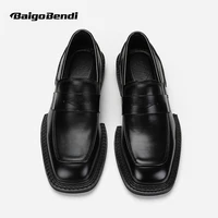 new arrival square toe slip on trendy leather oxfords fashion young mens special cool shoes