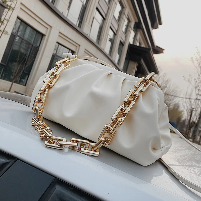 

Chain Shoulder Bags for Women 2021 Luxury Solid Color Cross Body Bag Female Crossbody Bag Travel Handbags Lady Party Clutch