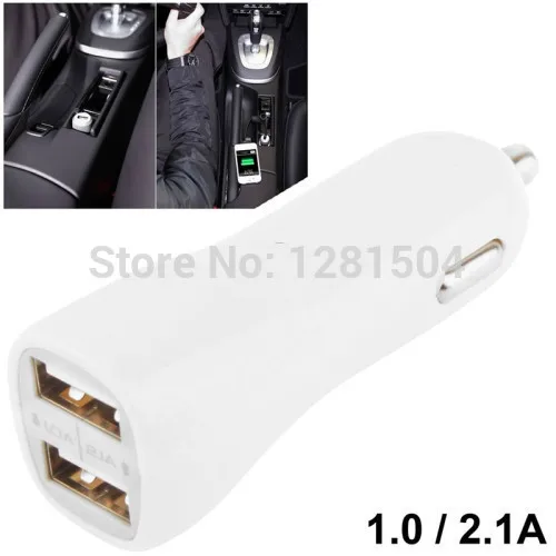 Автомобильное зарядное устройство с двумя USB-портами 2 1 А 100 шт./лот | Мобильные