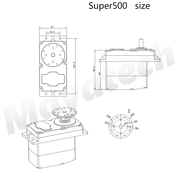 SUPER500 Супер 300 500 500KG. См высокий крутящий момент металлический сервопривод 12 V-24 V DC Вход поддержка PWM Servo BEC 5В набор «сделай сам» для больших роботизированные руки