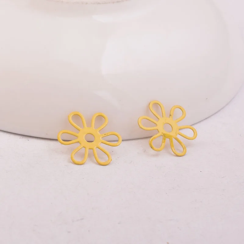Deep Yellow 50 шт. AC10911 15 мм Цветок филигранные подвески Diy ювелирные изделия ожерелье - Окраска металла: Deep Yellow