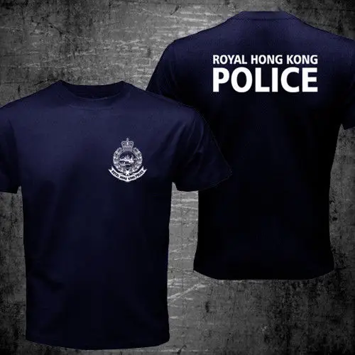 

Funny Tees Men Short New Rare ROYAL HONG KONG POLICE Before Handover Black Navy T-shirt Sleeve Tops T Shirt Homme