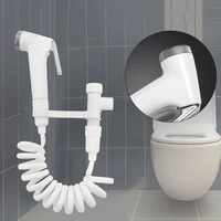 1pc portable bidet douche toilet shattaf adapter spray handheld bidet shower head wall bracket hose kit durable waterproof