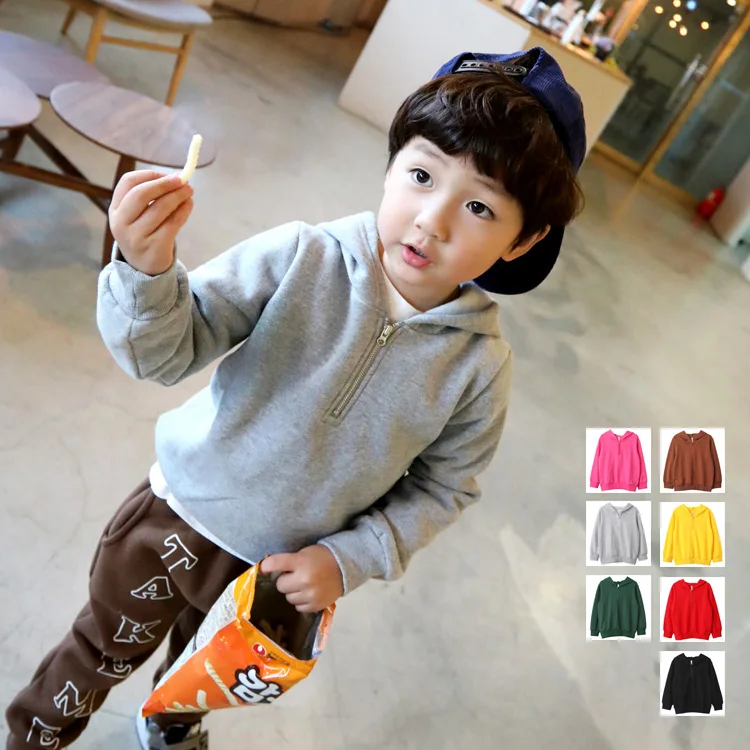 Kids Girls Boys Hoodies Outerwear Spring Red Yellow Black Grey Hooded &amp Sweatshirt Clothes for 3 4 6 8 10 Years |