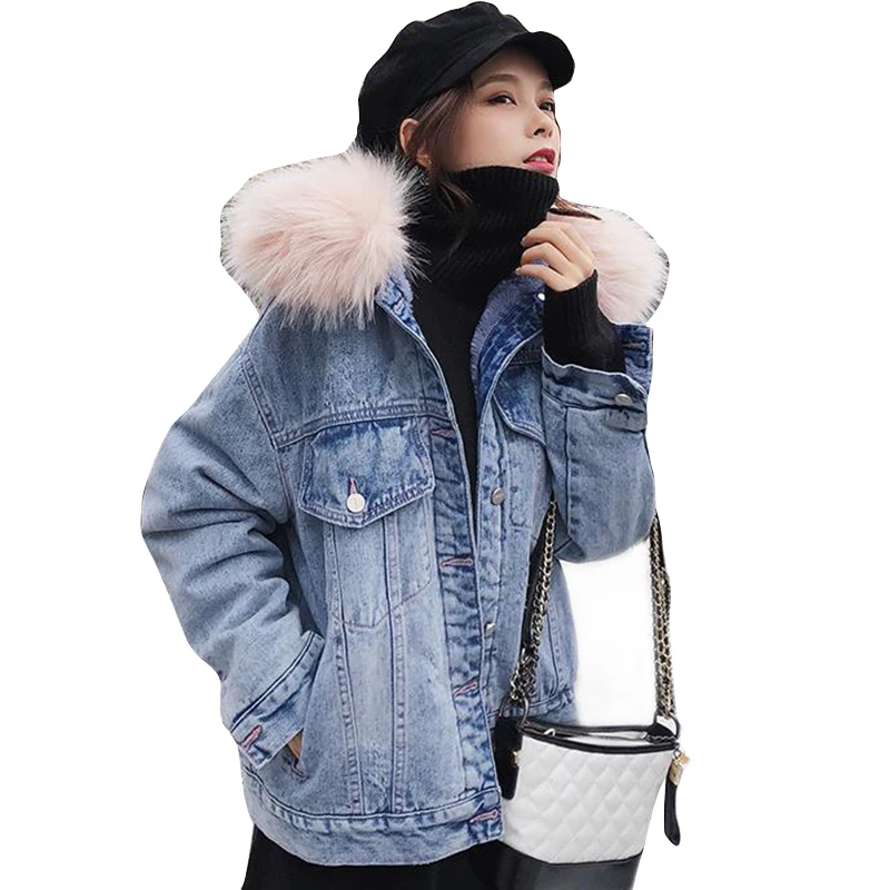 Зимняя джинсовая куртка для женщин 2021 повседневные женские пальто с длинным