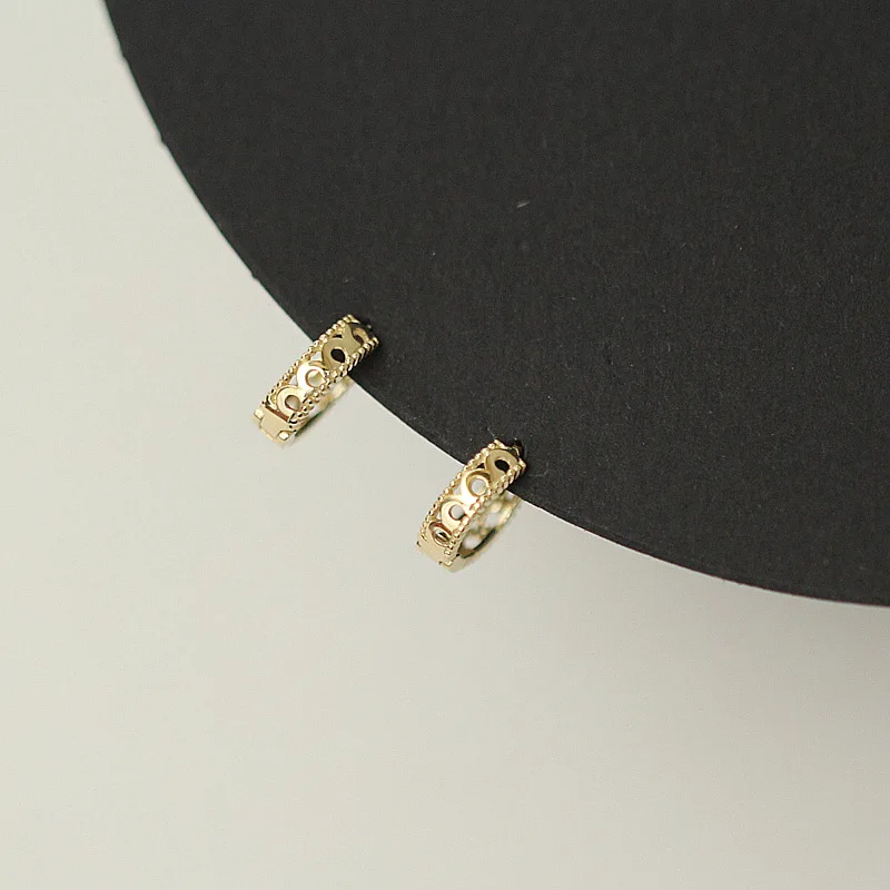 Женские серьги кольца CMajor Элегантные Простые из твердого золота 9K с изящной