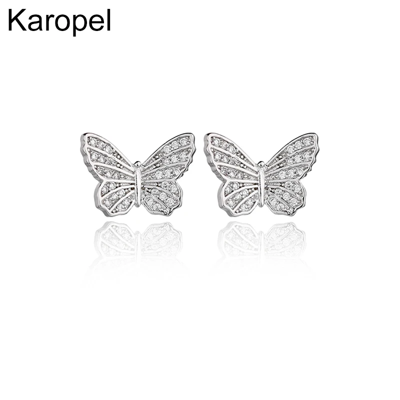 

Romantic Butterfly Cubic Zircon Earrings for Girls Women's Favorite Fashion Jewelry Zircon Earrings