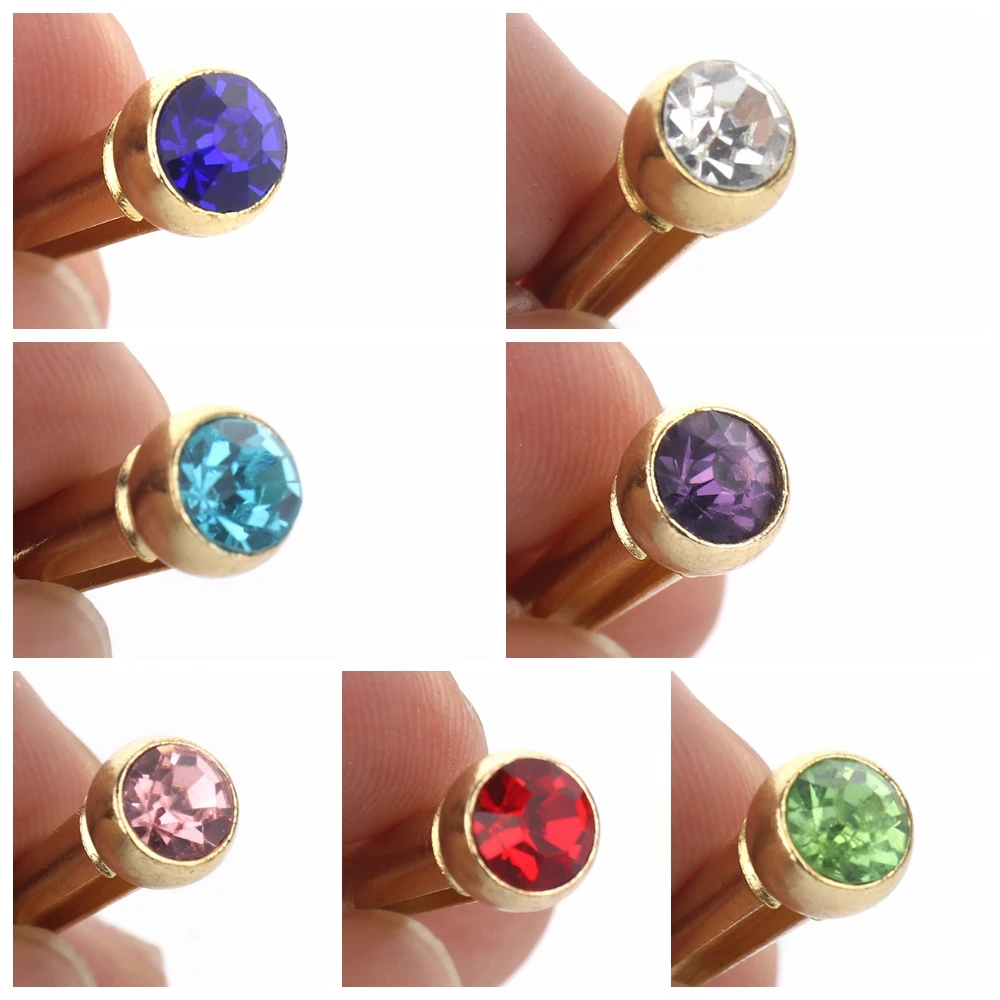 

6pcs Guitar pins with Inlaid Crystal Gems Metal String Pins for Acoustic Guitar