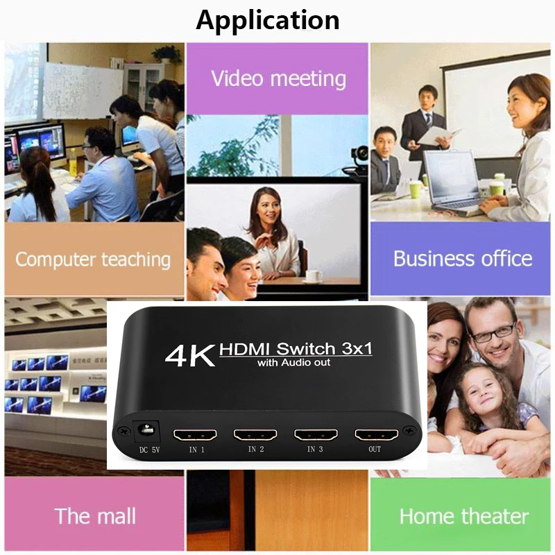 2PC HDMI cable SPDIF /TOSLINK Optical Audio Switcher 3x1 Switch Splitter Extender with IR Remote Control | Электроника