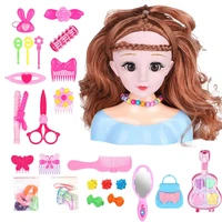 25 piece set of childrens hairdressing head makeup doll washable cosmetic toys makeup toy modeling doll gift for girl