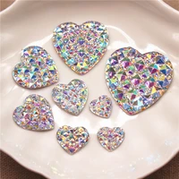10mm 30mm resin heart bling crystal ab rhinestone flatback cabochon stone diy home decoration crafts scrapbook accessories
