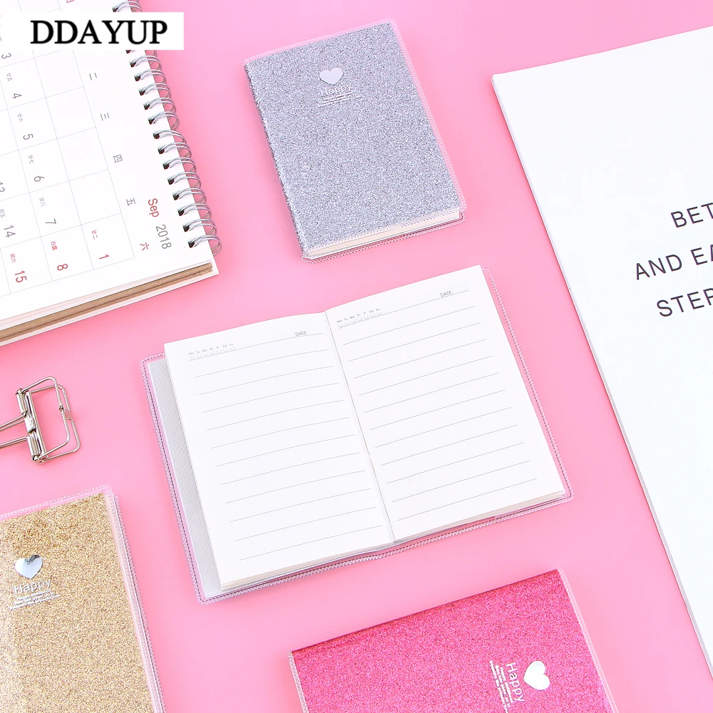 Креативный блокнот из ПВХ бумажный дневник школьный блестящий крутой Kawaii