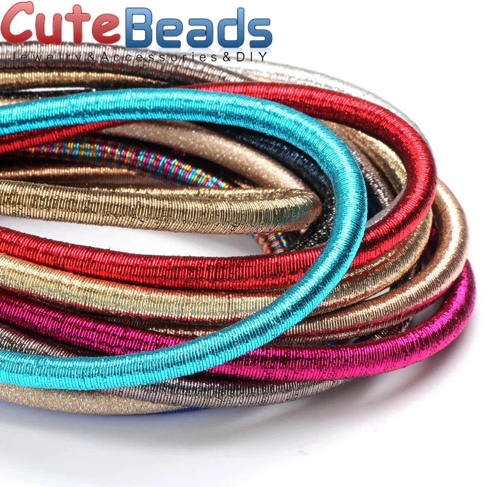 Бесплатная доставка 8 мм 46 см искусственный шелк цветной шнур прорезиненная