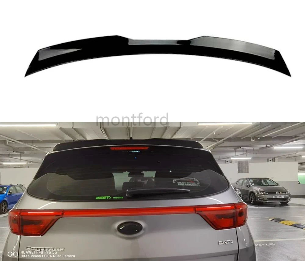 Car Styling For KIA Sportage 2016 2017 2019 2021 ABS Plastic Material Unpainted Color Tail Trunk Wing Rear Roof Spoiler Wing