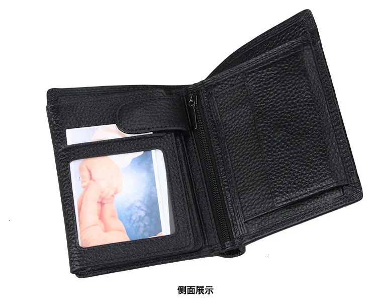 Мужской RFID из натуральной кожи короткий кошелек с сотовым телефоном и внутренним карманом на молнии твердый держатель для карт кошелек