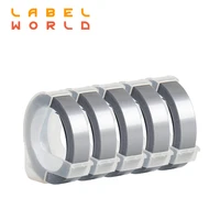 3d embossing label tape compatible for dymo 3d 925 9mm embossing tapes for dymo 1610 12965 1880 motex e101 silver 5 pack