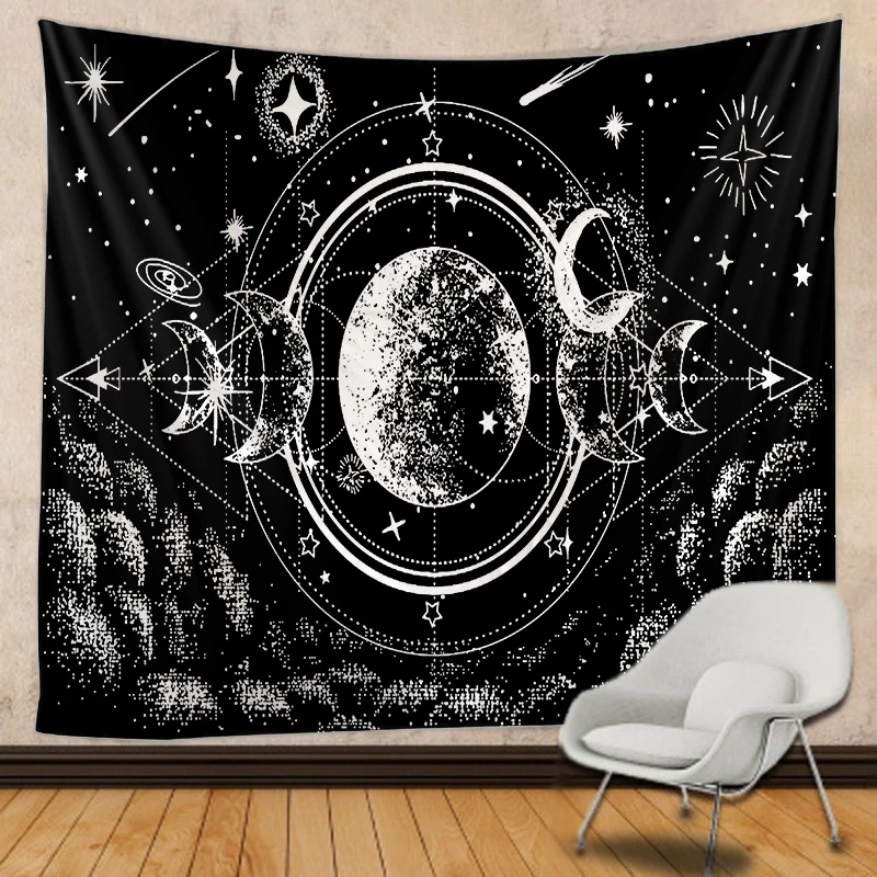

MOON tapestry Mandala Tapestry Hippie Macrame Tapestry Wall Hanging Boho Decor Witchcraft Tapestry