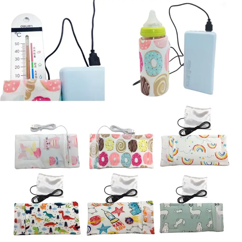 

USB Milk Warmer Insulated Bag Portable Travel Cup Warmer Baby Nursing Bottle Cover Warmer Heater Bag Infant Feeding Bottle Bags