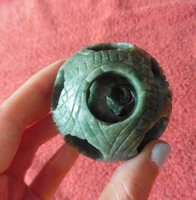 green marble stone hand carved 3 layers feng shui ball magic sphere chinese vntg