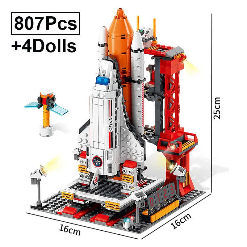 

Creator Series Space Station ShenZhou Rocket Launch Center Model Building Blocks Satellite Astronaut Bricks Educatonal Toys Gift