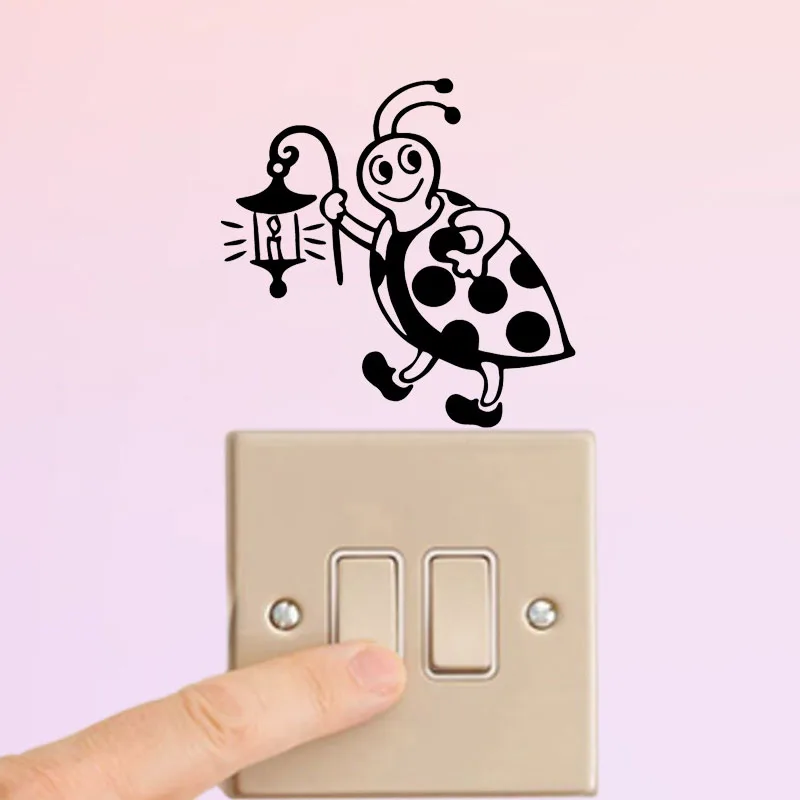 YJZT рисунок из мультфильма Креативное настенный стикер для выключателя Декор в