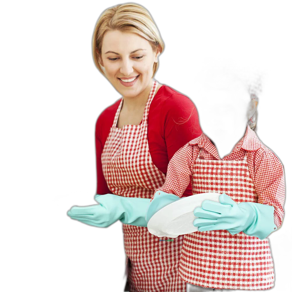 Силиконовые перчатки с шипами для мытья посуды (1 пара)|Бытовые перчатки| |