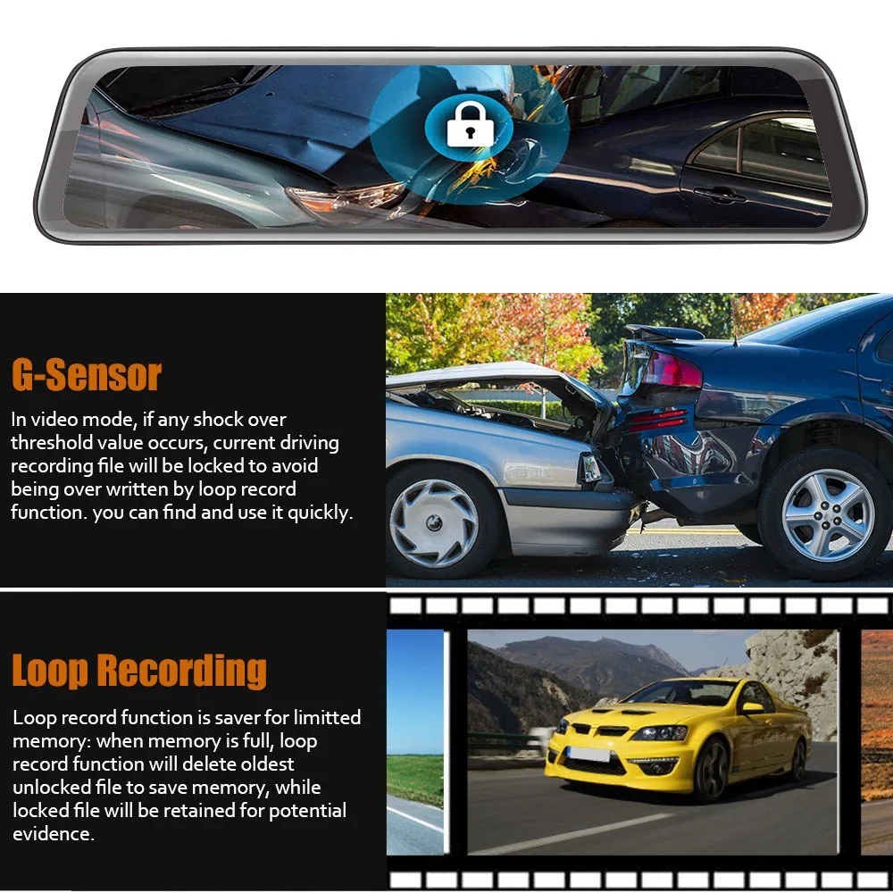 Видеорегистратор-зеркало avin 4G Android 8 1 12 дюймов HD 1080P Wi-Fi GPS ADAS | Автомобили и