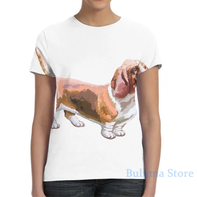 Мужская футболка bассет Хаунд СОС (2) женская модная с принтом по всей длине топы