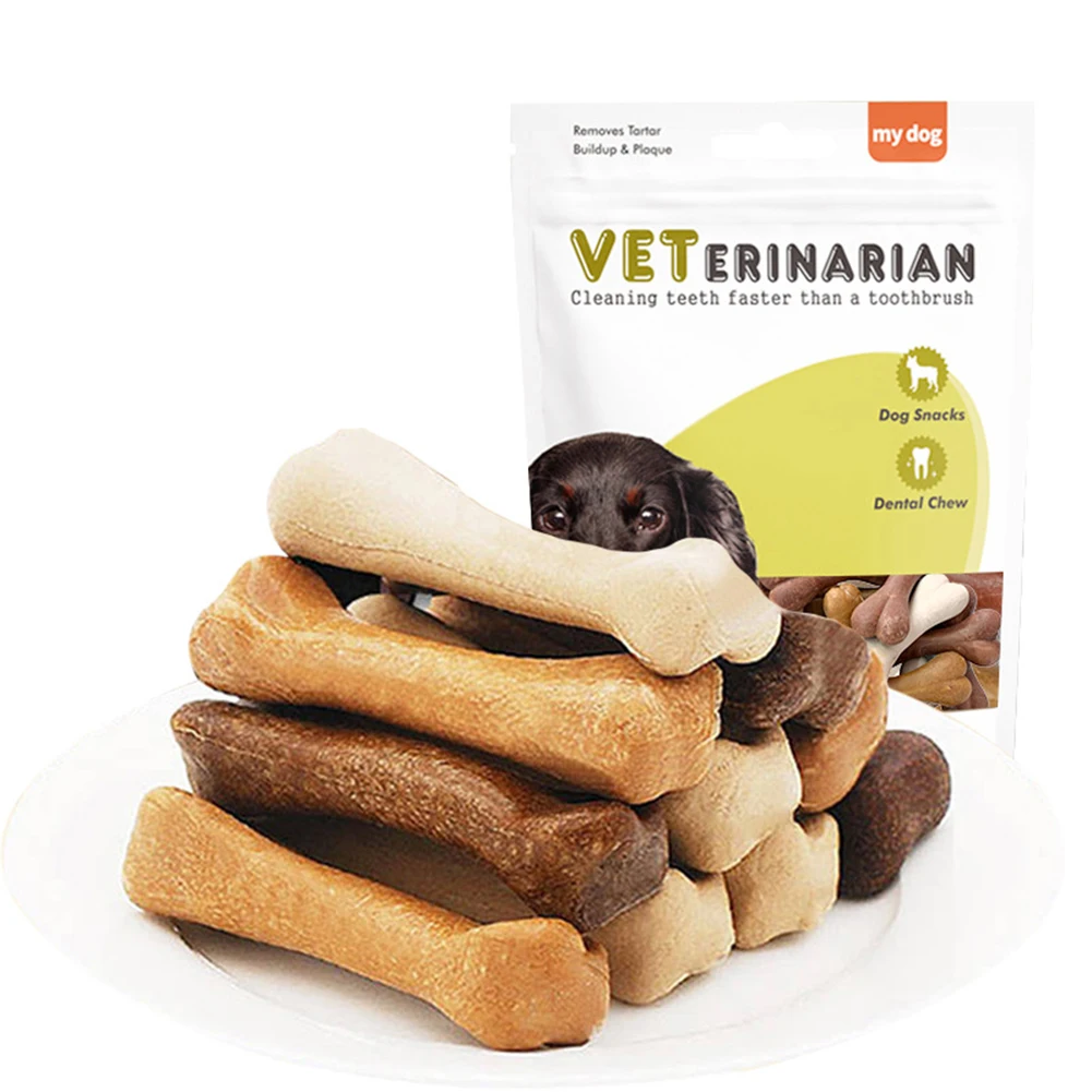 30Pcs/Lot Cowhide Bone Molar Dog Toys Teeth Clean Stick Food Treats Dogs Bones For Pet Puppy Supplies Accessories | Дом и сад