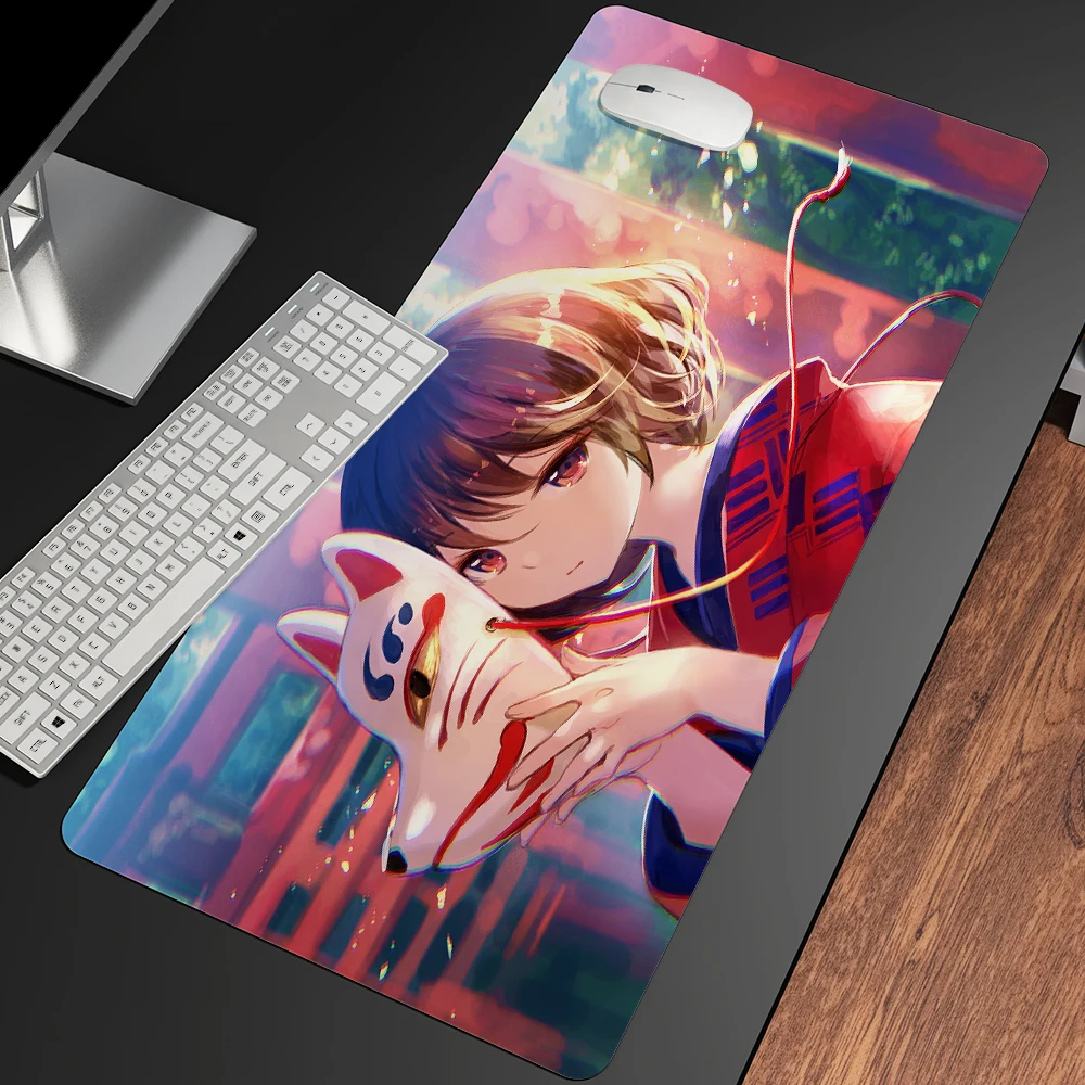 

XXL Anime Girl Original Beautiful Pattern Large Gaming Desk Pad Anime Mouse HD Print Computer Gamer Locking Edge Mouse Mats